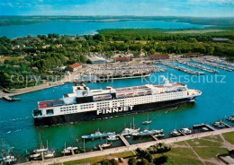 73704883 Travemuende Ostseebad Fliegeraufnahme Mit Passagierschiff Finnjet Beim  - Lübeck