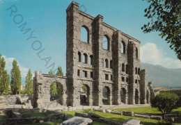 CARTOLINA  C10 AOSTA M.583,VAL D'AOSTA-TEATRO ROMANO-MEMORIA,CULTURA,RELIGIONE,IMPERO ROMANO,BELLA ITALIA,VIAGGIATA 1988 - Aosta