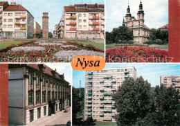 73704818 Nysa Stadtzentrum Turm Marktplatz Kirche Bischofspalast Wohnsiedlung Ho - Polonia