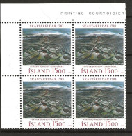 Iceland Island 1983 200th Anniversary Of The Eruption Of The Laki Crater Mi 602 In Bloc Of Four  MNH(**) - Unused Stamps