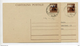 AMG. VG. - CP Lire 3 "Democratica" N. C 3 Due Cartoline Usate - Entero Postal