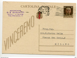 RSI C.P. Cent. 30 N. C 104 Viaggiata Da Genova A Milano - Stamped Stationery