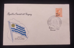 D)1975, URUGUAY, FIRST DAY COVER, ISSUE, GENERAL JOSÉ GERVASIO ARTIGAS, 1764-1850, WITH OVERLOAD, FDC - Uruguay