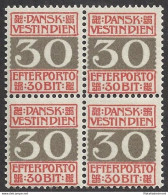 1905 ANTILLE DANESI, Tasse N. 7 MNH/** QUARTINA - Altri & Non Classificati