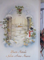 BUON NATALE PUPAZZO NEVE ILLUSTRATA  FUNGO FUNGHI FUNGHETTI  VB1984 JV6358 - Champignons