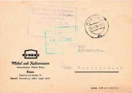 DDR Brief ZKD 1965 GHG Möbel Und Kulturwaren Riesa - Zentraler Kurierdienst