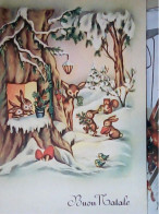 BUON NATALE ANIMALI NEL BOSCO ILLUSTRATA  FUNGO FUNGHI FUNGHETTI  VB1965 JV6359 - Pilze