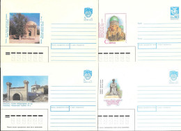 Russia 9 Different 4K 5K 7K Picture Postal Stationery Covers 1979-91 Unused. Uzbekistan Samarkand Bukhara Tashkent - 1980-91