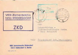 DDR Brief ZKD 1965 VEB Zementwerke Rüdersdorf - Centrale Postdienst