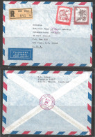 1977 Registered Wien (17.11.77) To NY, Backstamp - Briefe U. Dokumente