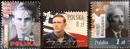 POLAND 2021 Krzysztof Baczynski, Jerzy Iwanow-Szajnowicz & Michał Jankowski Postally Used MICHEL # 5273,5283,5284 - Used Stamps