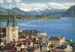 12305163 Luzern LU Fliegeraufnahme Mit Kirche Vierwaldstaettersee Und Alpen Luze - Other & Unclassified