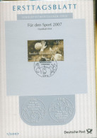 Bund Jahrgang 2007 Ersttagsblätter ETB Komplett (XL9707) - Lettres & Documents