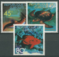 Dschibuti 1977 Meerestiere Fisch Schildkröte 201/03 Postfrisch - Djibouti (1977-...)