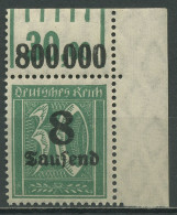 Deutsches Reich 1923 Mit Aufdruck Walzendruck 278 X W OR Ecke Ob. Re. Postfrisch - Ungebraucht