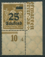 Deutsches Reich 1923 Mit Aufdruck Plattendruck 283 P UR Ecke Unt. Re. Postfrisch - Unused Stamps