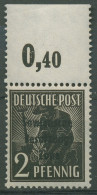 SBZ Allg. Ausgabe 1948 Freim. Oberrand Durchgezähnt 182 A P OR Dgz. Postfrisch - Other & Unclassified
