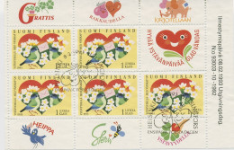 Finnland 1993 Grußmarke Blumen Herz Heftchenblatt HBl. 33 Gestempelt (C95304) - Cuadernillos