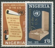 Nigeria 1970 25 Jahre Vereinte Nationen UNO 235/36 Postfrisch - Nigeria (1961-...)