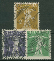 Schweiz 1909 Tellknabe Auf Glattem Grund Type II, 111/13 II Gestempelt - Used Stamps