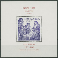 Ruanda 1977 Weihnachten Geburt Christi Von Rubens Block 83 Postfrisch (C29398) - Nuevos