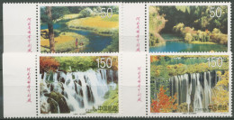 China 1998 UNESCO-Welterbe Wasserfall See 2897/00 Randbeschriftung Postfrisch - Unused Stamps