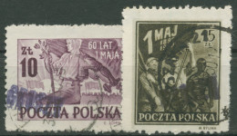 Polen 1950 1. Mai Arbeiter MiNr. 558/59 Mit Aufdruck 661/62 Gestempelt - Used Stamps