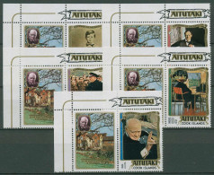 Aitutaki 1974 Sir Winston Churchill 126/30 A Mit Zierfeld Postfrisch - Aitutaki