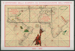 Vatikan 1992 Entdeckung Amerikas Seekarte Block 13 Postfrisch (C91493) - Blocs & Hojas
