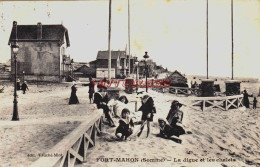 CPA FORT MAHON - SOMME - LA DIGUE ET LES CHALETS - Fort Mahon