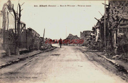 CPA ALBERT - SOMME - GUERRE 1914-18 - RUE DE PERONNE - Albert