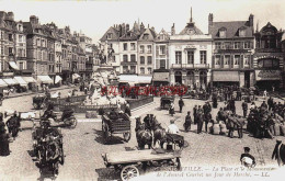 CPA ABBEVILLE - SOMME - JOUR DE MARCHE - ATTELAGES - Abbeville