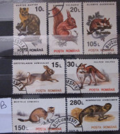 ROMANIA ~ 1993 ~ S.G. NUMBERS 5533 - 5535 + 5537 + 5540 - 5542. ~ 'LOT B' ~ MAMMALS ~ VFU #03570 - Oblitérés