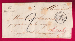 CURSIVE 37 BARRAUX ISERE CAD TYPE 15 LE TOUVET POUR MESLAY MAYENNE 1849 LETTRE - 1801-1848: Voorlopers XIX