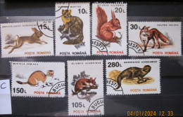 ROMANIA ~ 1993 ~ S.G. NUMBERS 5533 - 5535 + 5537 + 5540 - 5542. ~ 'LOT C' ~ MAMMALS ~ VFU #03571 - Usado