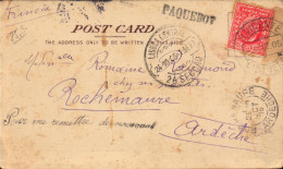 Lettre, Carte Du Cap Vert, S. Vicente à Bord De L Oropesa Streamer ( Paquebot ) Lisboa, Pour La France Ardeche - Kaapverdische Eilanden