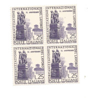 (REPUBBLICA ITALIANA) 1959, ORGANIZZAZIONE INTERNAZIONALE DEL LAVORO - Quartina Nuova MNH** - 1946-60: Mint/hinged