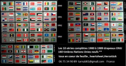 ONU Nations Unies ** Flaggen Flag Drapeaux 1980 1981 1982 1983 1984 1985 1986 1987 1988 1989 Coeur De Feuille - Nuovi