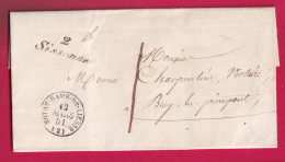 CURSIVE 2 SISSONNE AISNE T15 NOTRE DAME DE LIESSE TAXE LOCALE 1 PUR BUCY LES PIERREPONT 1851 LETTRE - 1801-1848: Precursors XIX