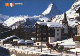 12276908 Zermatt VS Pferdeschlitten Matterhorn  - Other & Unclassified