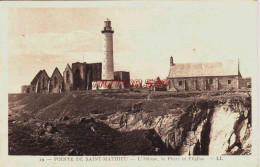 CPA POINTE DE SAINT MATHIEU - FINISTERE - LE PHARE L'ABBAYE ET L'EGLISE - Autres & Non Classés