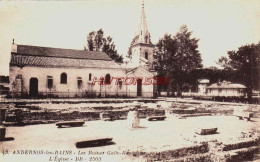 CPA ANDERNOS LES BAINS - GIRONDE - L'EGLISE ET LES RUINES - Andernos-les-Bains