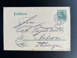 GERMANY 1904 POSTCARD HILDBURGHAUSEN TO ARTERN 30-09-1904 DUITSLAND DEUTSCHLAND - Tarjetas