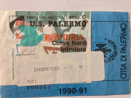 Biglietto Palermo Andria Campionato Di Calcio Serie C 1990-91 Palermo Stadio Favorita - Tickets - Vouchers