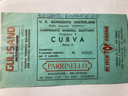 Biglietto Stadio Esseneto Agrigento Akragas Rosarnese Campionato Interregionale 1991-92 - Toegangskaarten