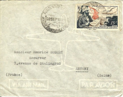 ENVELOPPE AFRIQUE EQUATORIALE FRANCAISE PAR AVION POUR 92 ANTONY TIMBRE 15F PIERRE SAVORGNAN DE BRAZZA - 1927-1959 Cartas & Documentos