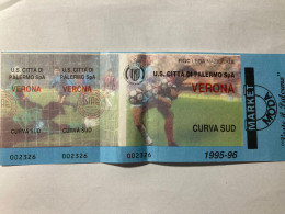 Biglietto Stadio Palermo Verona Campionato Di Calcio Serie B 1995-96 - Biglietti D'ingresso