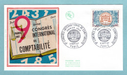 FDC France 1967 - 9ème Congrès International De Comptabilité - YT 1529 - Paris (soie) - 1960-1969