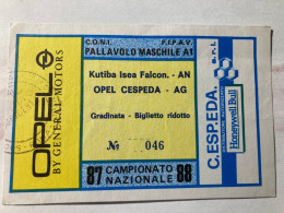 Biglietto Pallavolo Maschile A1 Opel Cespeda Agrigento - Kutiba Isea Falconara Ancona - Eintrittskarten