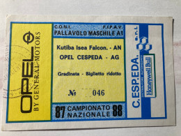 Biglietto Pallavolo Maschile A1 Opel Cespeda Agrigento - Kutiba Isea Falconara Ancona - Tickets - Entradas